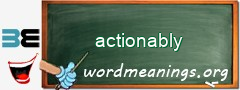WordMeaning blackboard for actionably